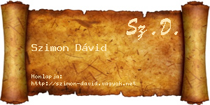 Szimon Dávid névjegykártya